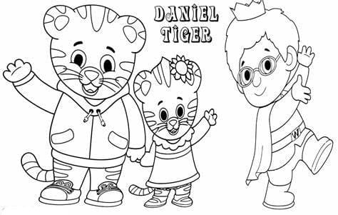 Utskrivbar Daniel Tiger kontur fargeleggingsside