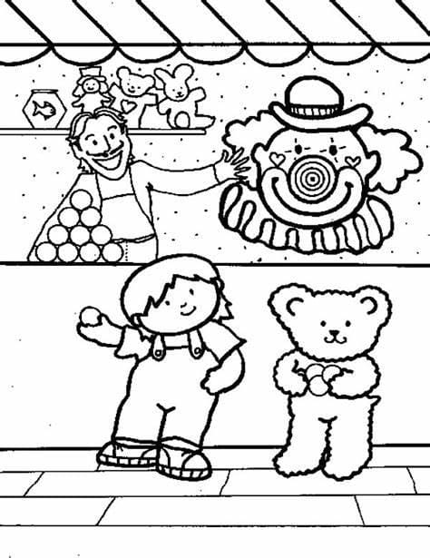Barn Med Teddybjørn i Karneval fargelegging