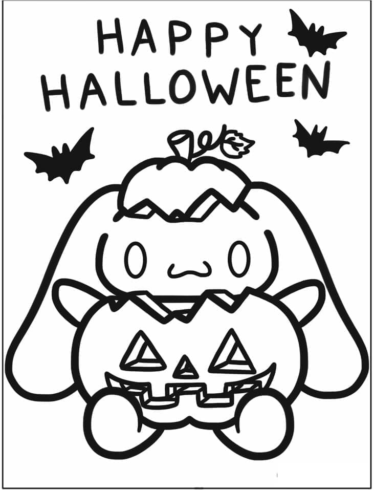 Cinnamoroll på Halloween fargeleggingsside