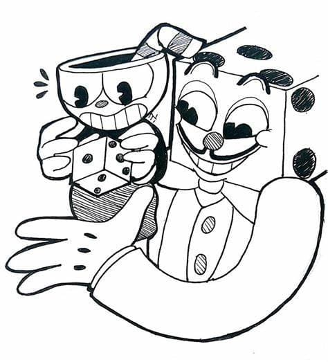 Gratis Cuphead bilde fargeleggingsside