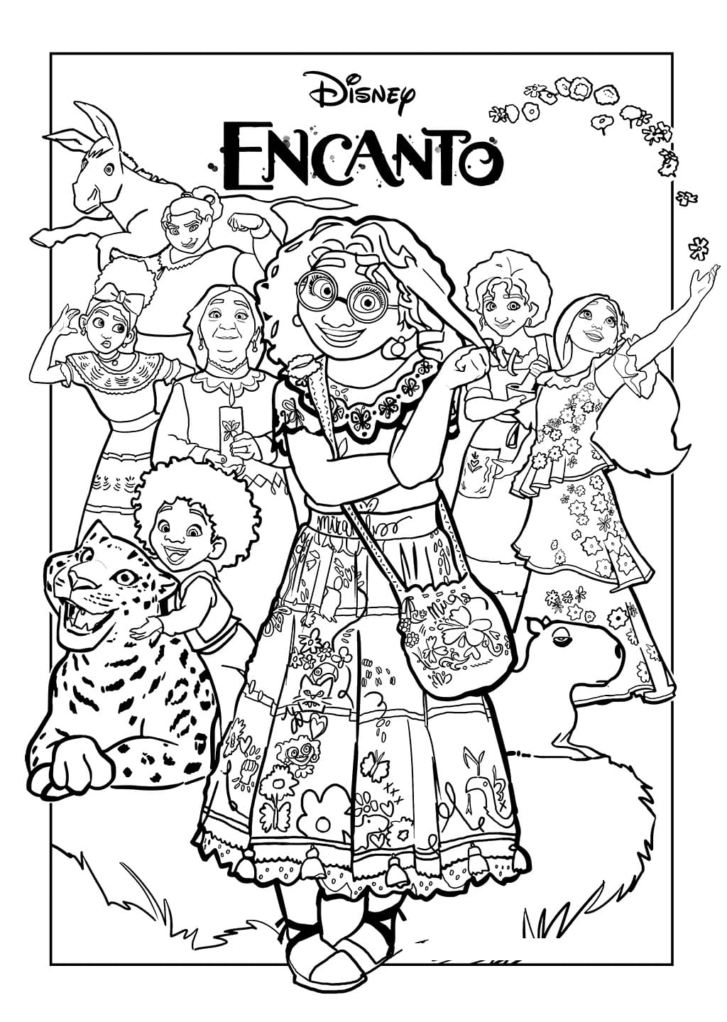 Karakterer fra Encanto fargeleggingsside