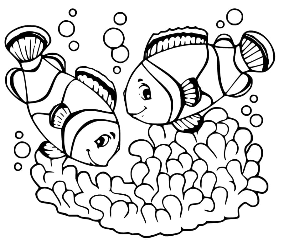 Klovnefisker fargeleggingsside