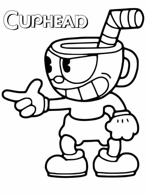 Søt Cuphead fargeleggingsside