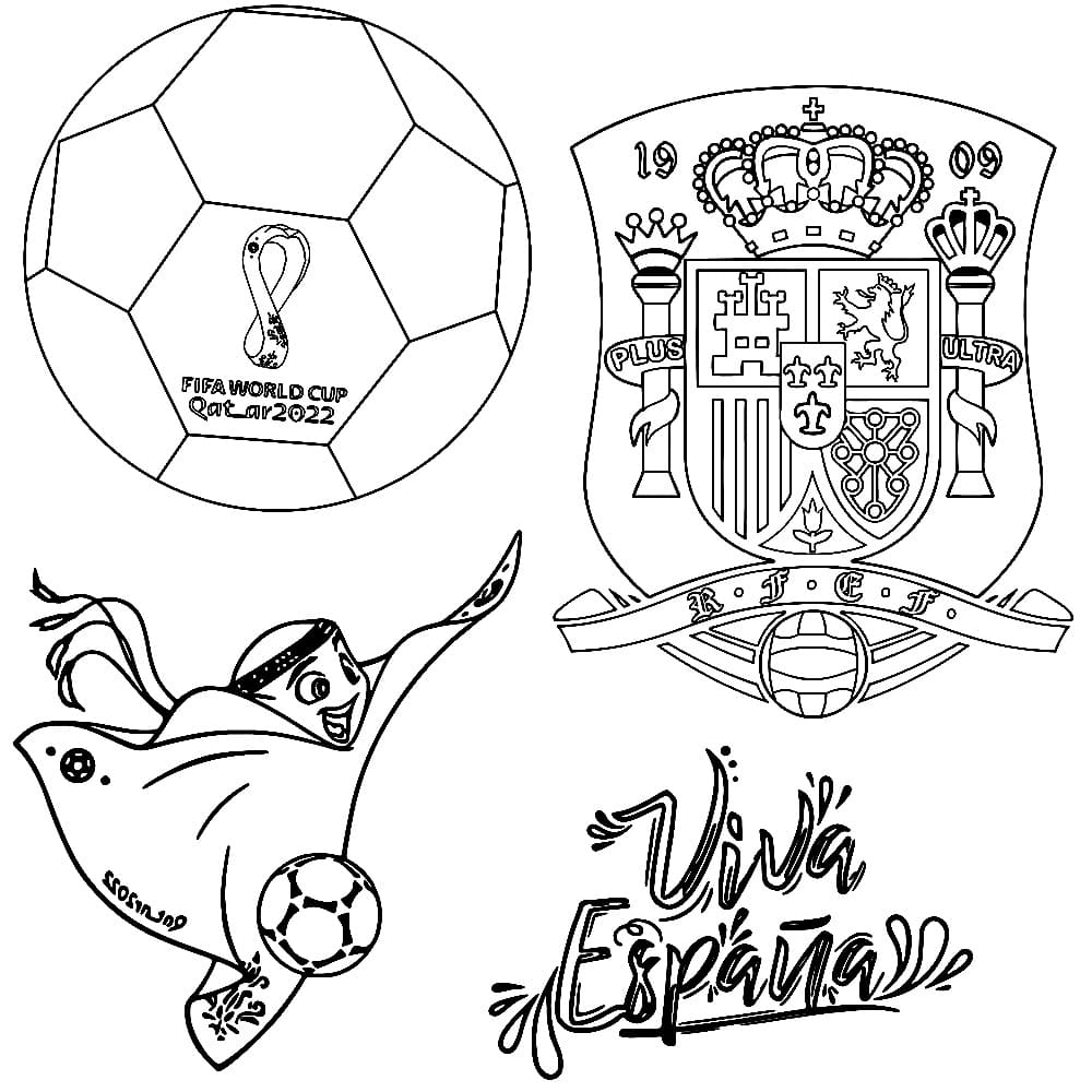 Spanias fotball-VM 2022 fargeleggingsside