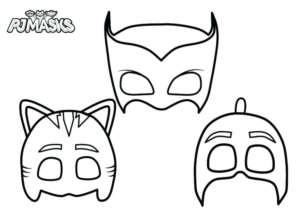 Tre Heltemasker Fra PJ Masks fargelegging