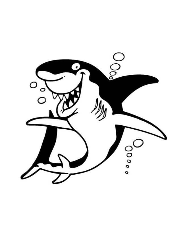 Utskriftsvennlig Hai fargeleggingsside
