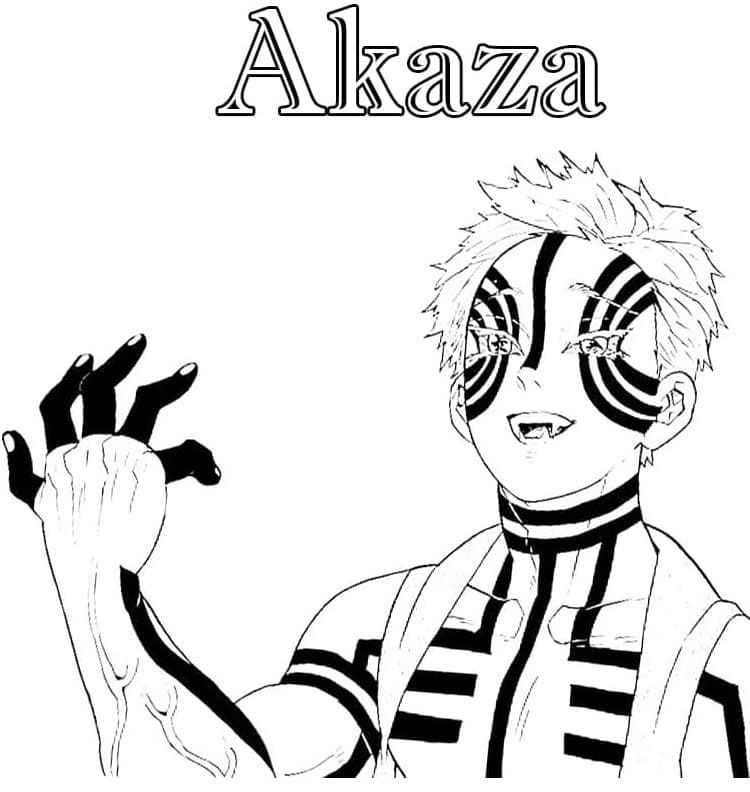 Akaza Demon Slayer fargeleggingsside