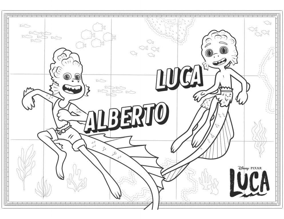 Alberto og Luca fargeleggingsside