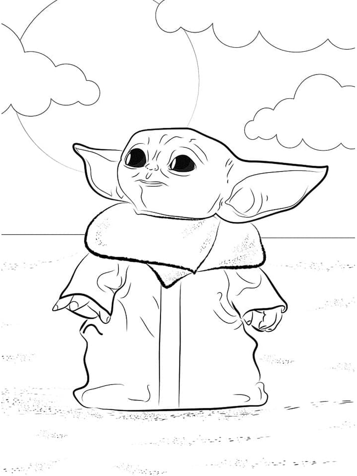 Baby Yoda Fra Mandalorian fargelegging