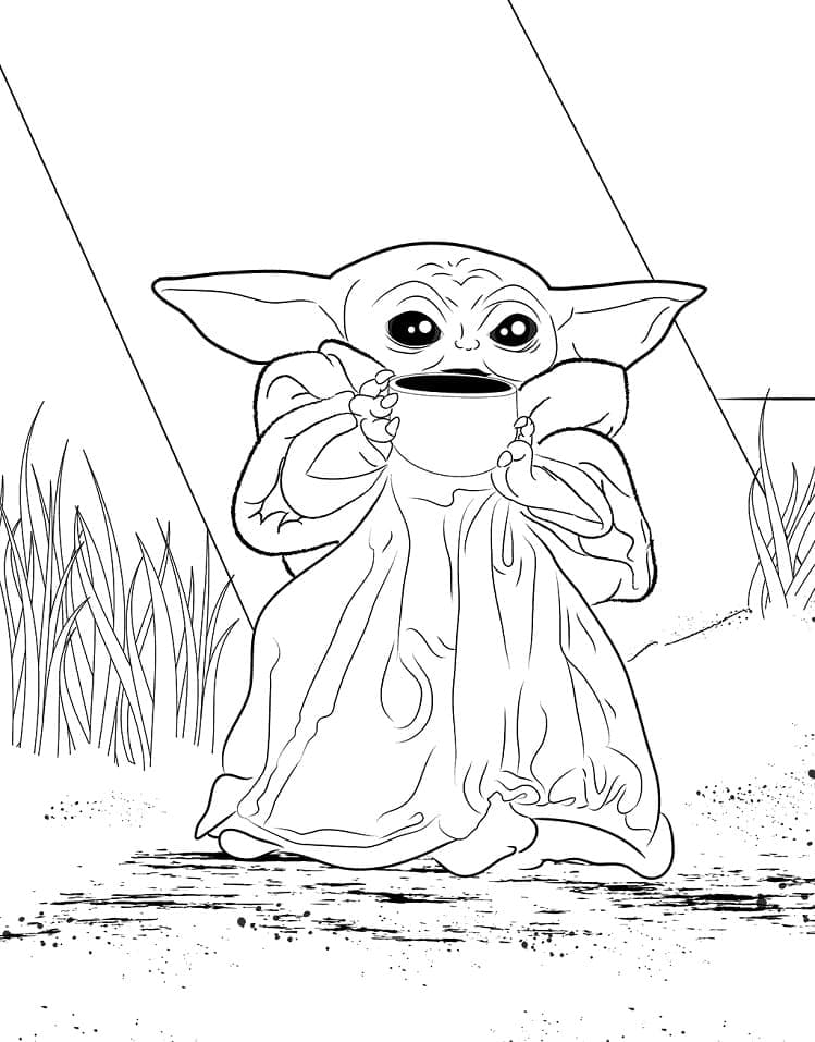 Baby Yoda Fra The Mandalorian fargelegging