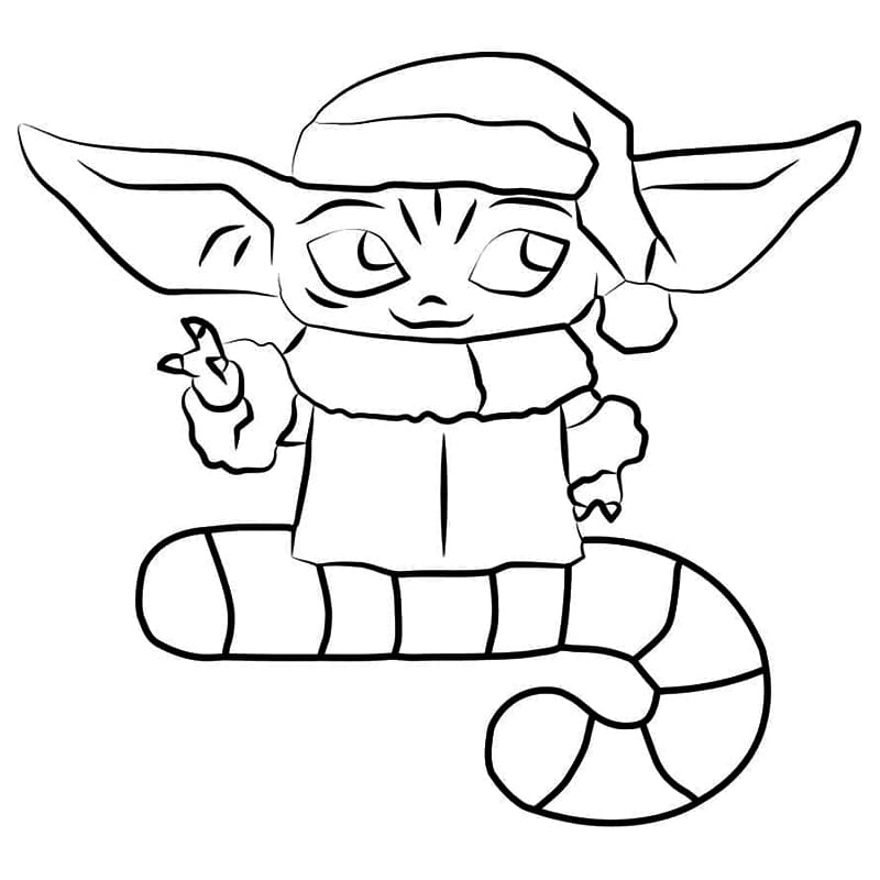 Baby Yoda Til Jul fargelegging