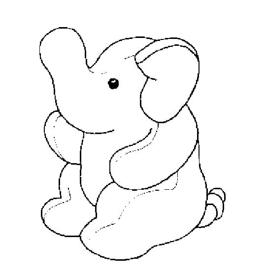Babyelefant Sitter fargeleggingsside