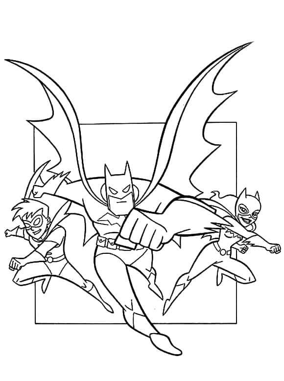 Batman, Robin Og Batjente fargeleggingsside