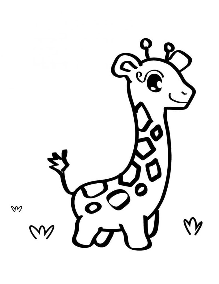 Bedårende Giraff fargelegging