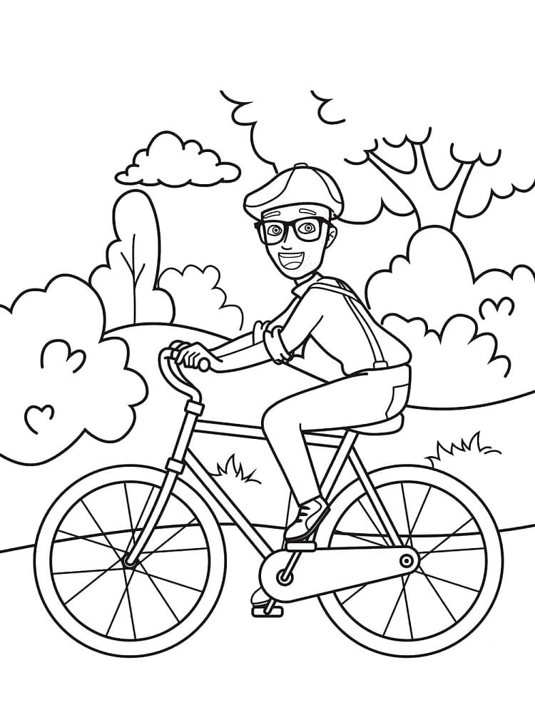 Blippi og sykkelen hans fargeleggingsside
