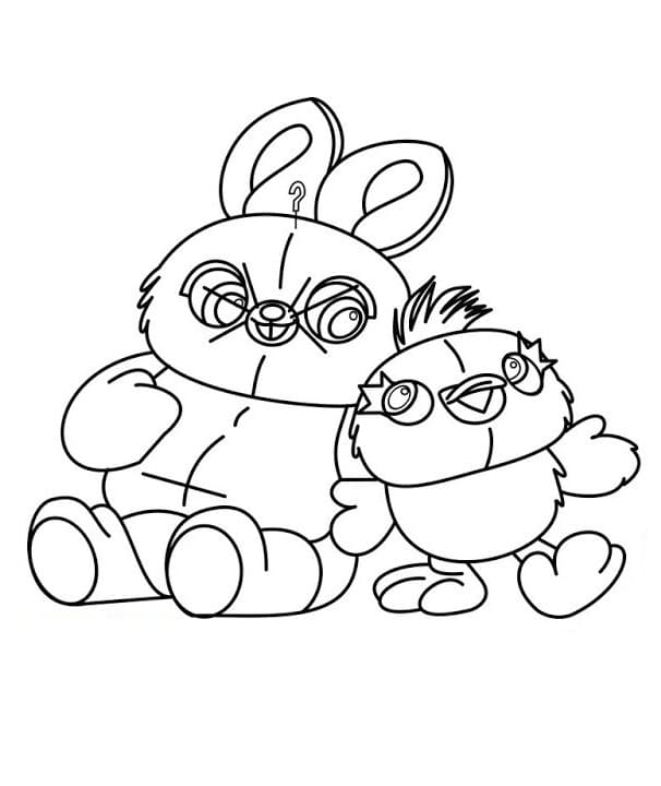 Ducky Og Bunny fargeleggingsside