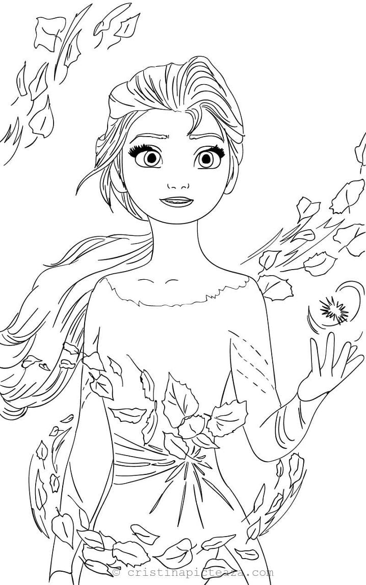 Elsa fra Frozen fargelegging
