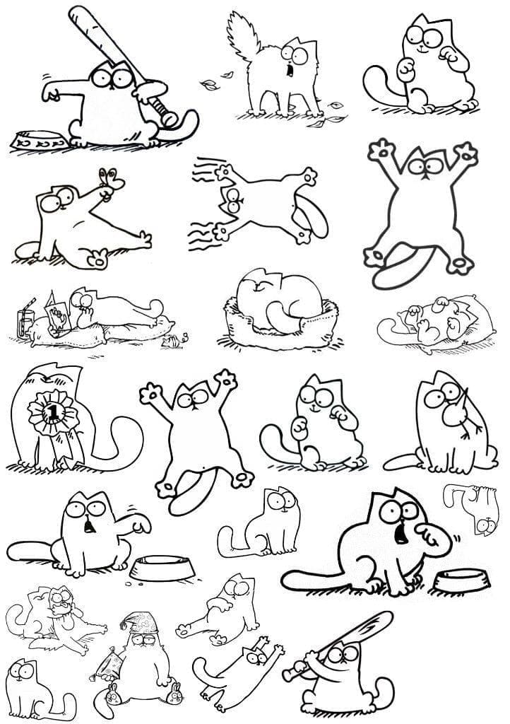 Estetisk Tegning For Katter fargeleggingsside