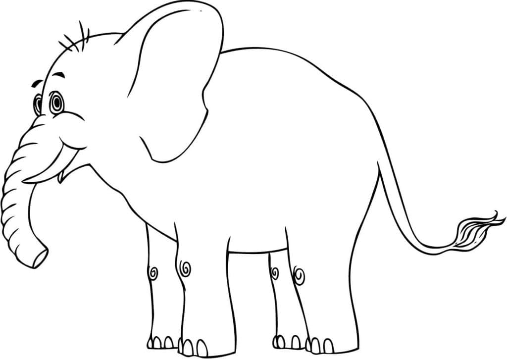 Fin Elefant fargeleggingsside