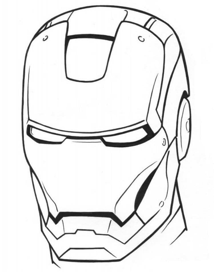 Grundlæggende Iron Man’s Hjelm fargeleggingsside