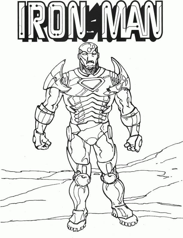 Grundlæggende Tegning Iron Man fargeleggingsside