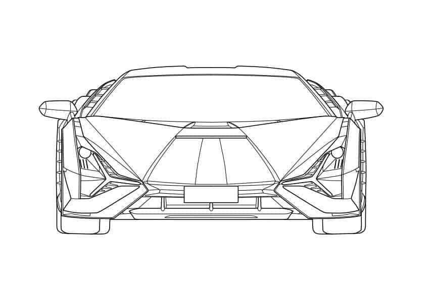 Grunnleggende Lamborghini Bil fargeleggingsside