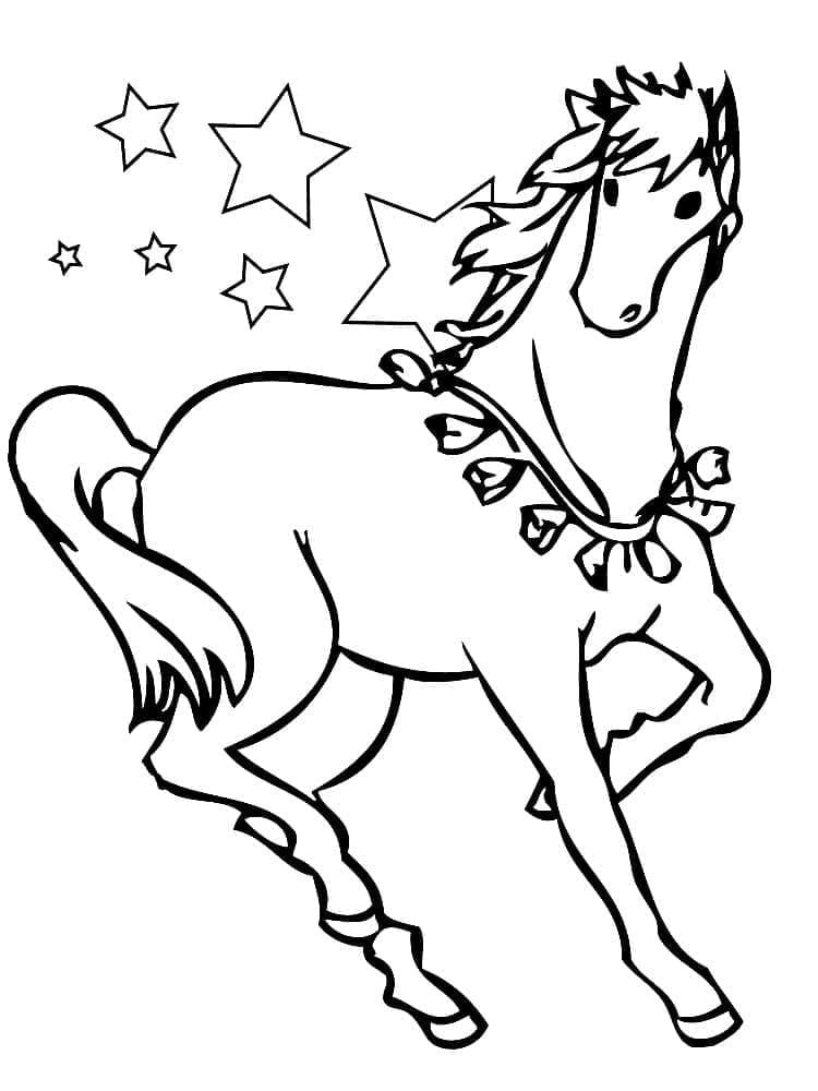 Hest Med Stjerner fargeleggingsside