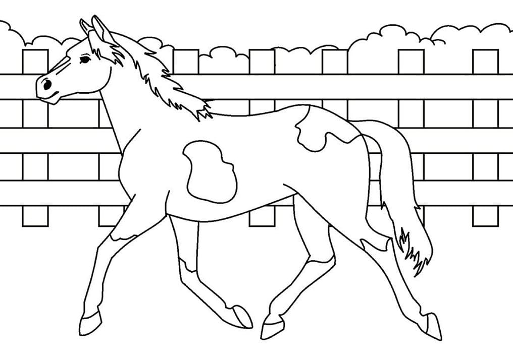 Hestevandring I Låven fargeleggingsside