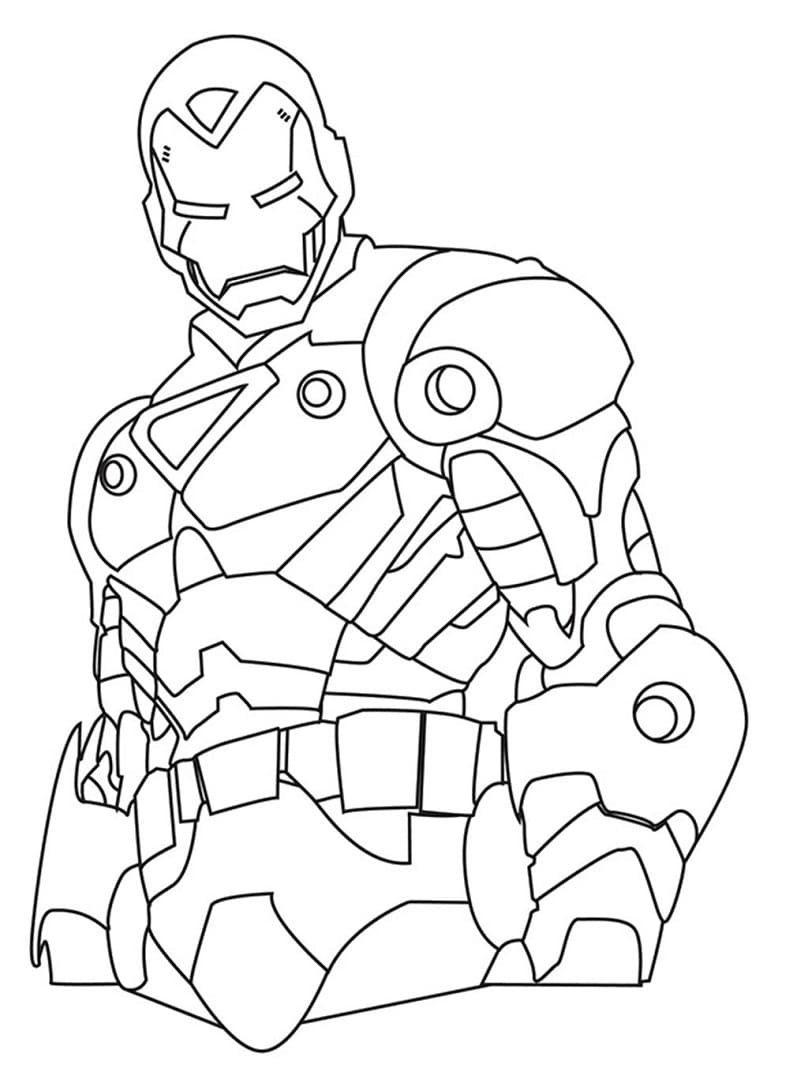 Iron Man-Ansigt fargeleggingsside