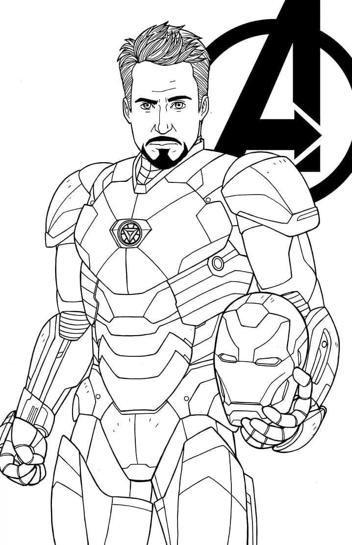 Iron Man Hoved fargeleggingsside