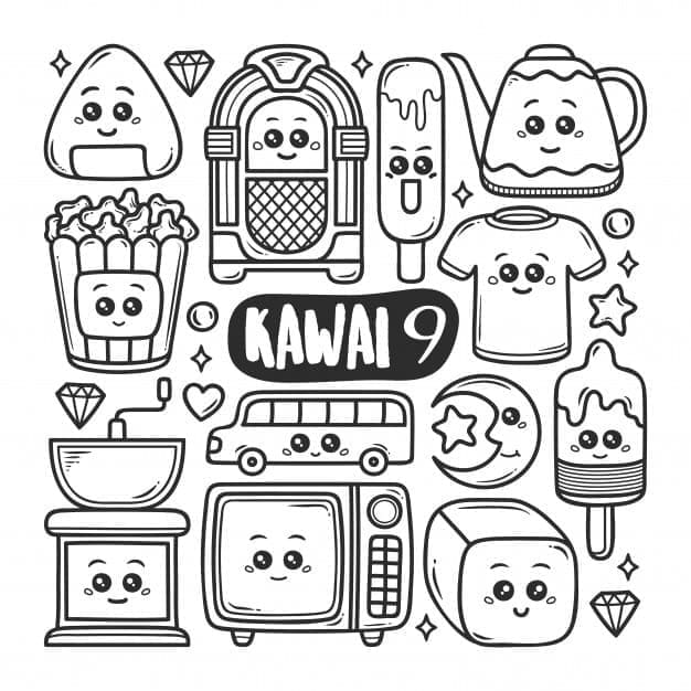 Kawaii Estetiske Tegninger fargelegging
