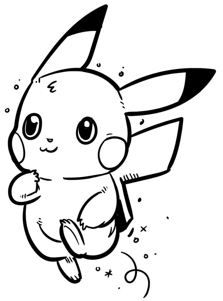 Kawaii Pikachu Løping fargelegging