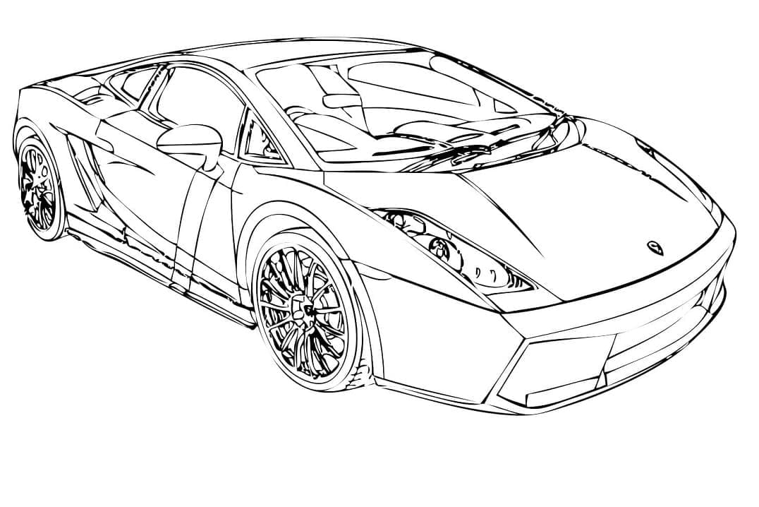 Lamborghini Bil Gratis Vektor fargeleggingsside