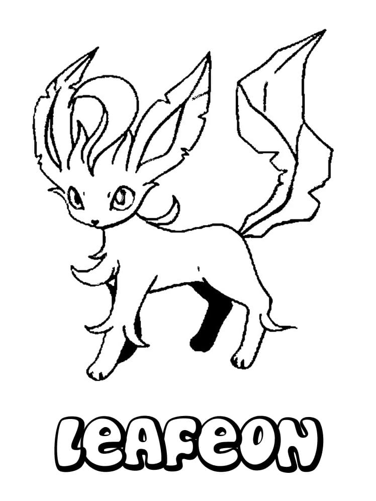 Leafeon Pokemon fargelegging