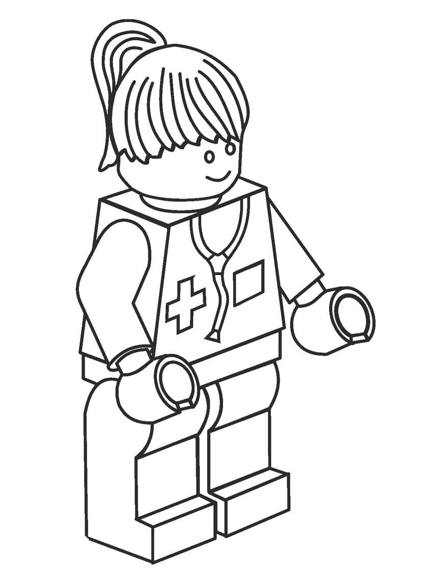 Lego Sykepleier fargeleggingsside
