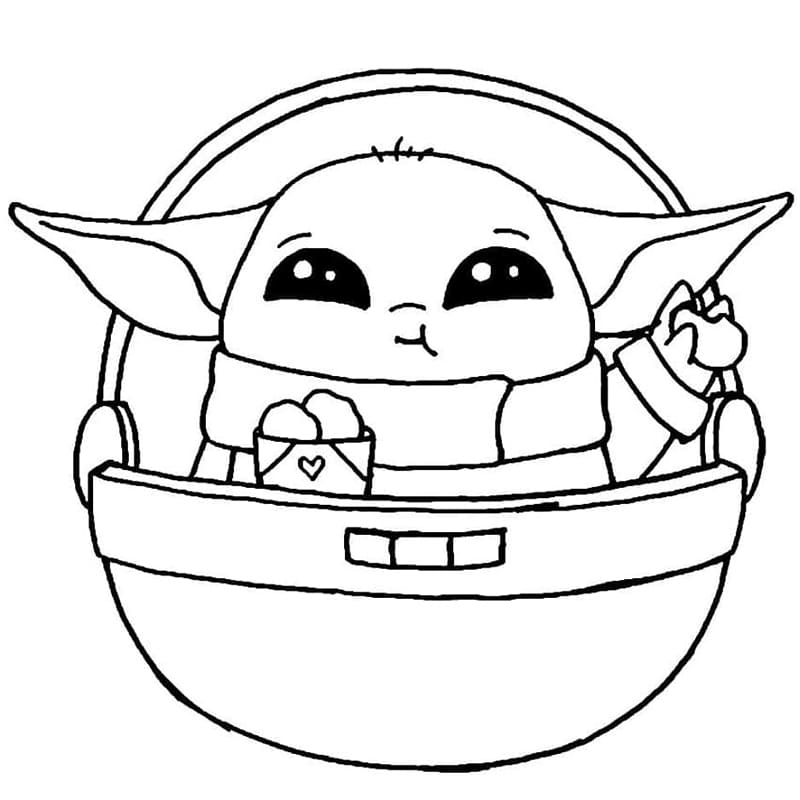 Lille Baby Yoda fargelegging