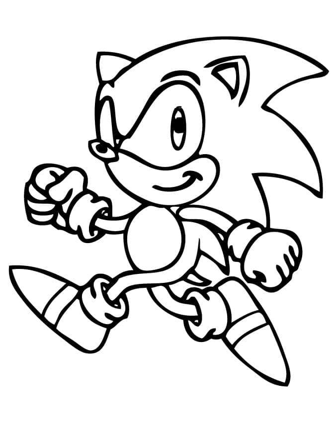 Lille Sonic Som Løper fargelegging
