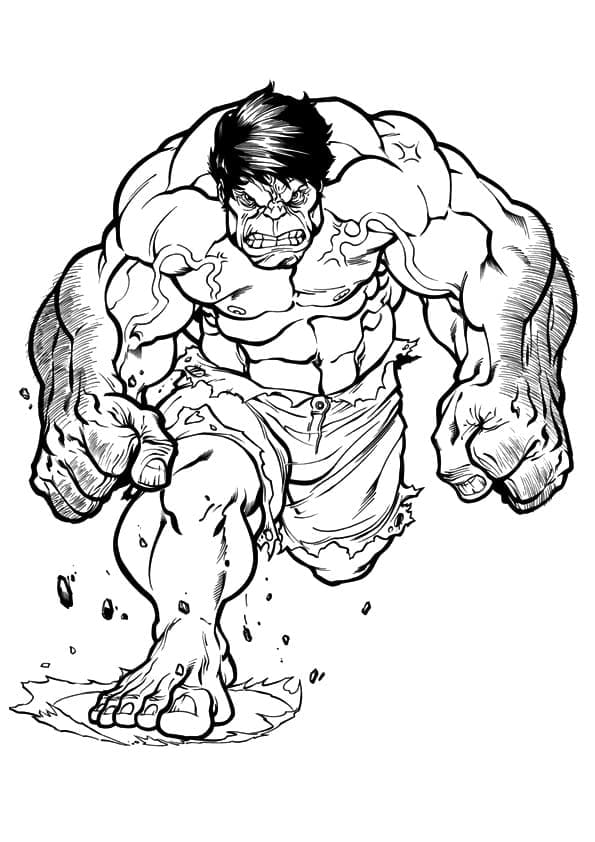 Løpende Hulk fargeleggingsside