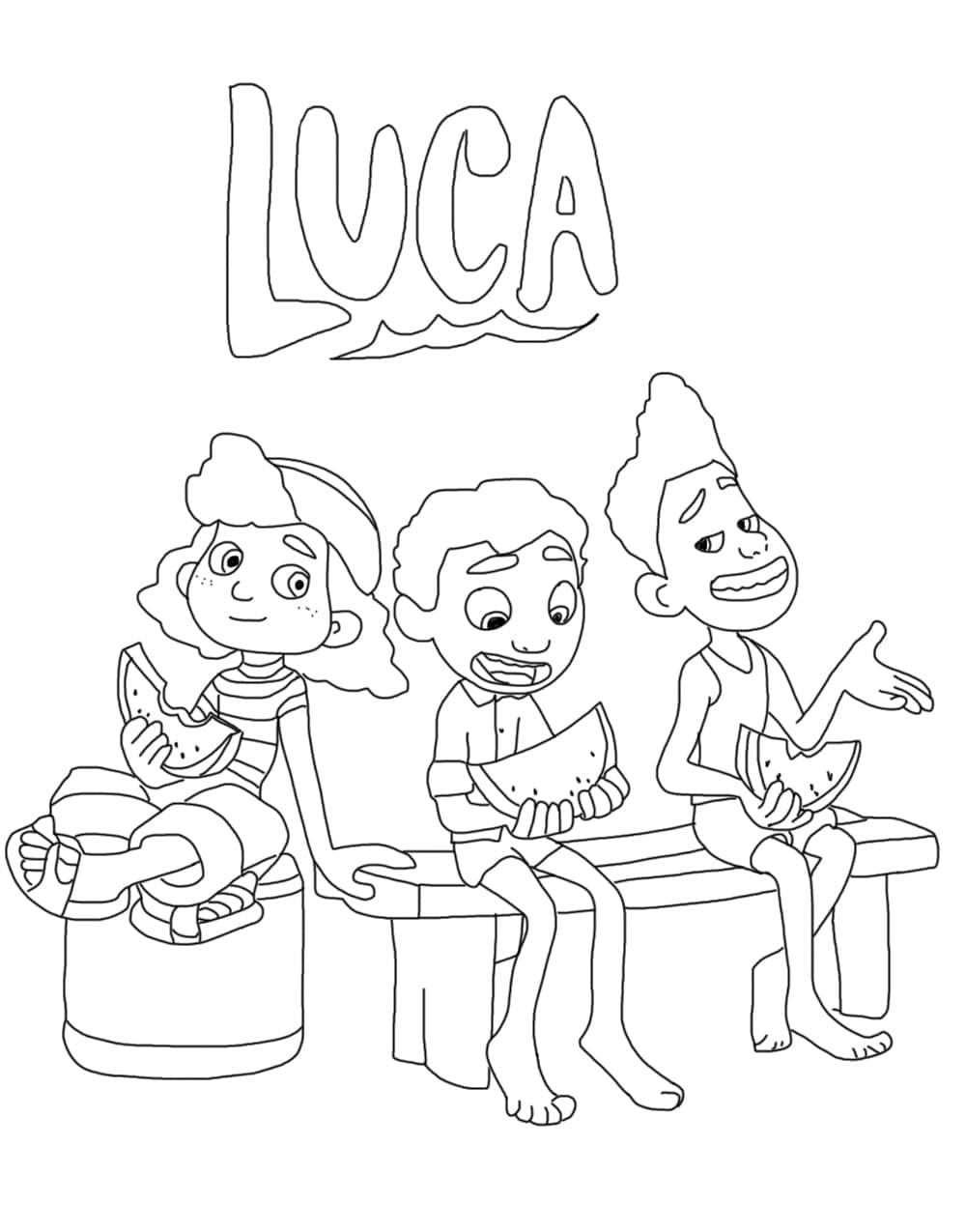 Luca med venner fargelegging