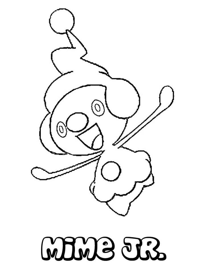 Mime Jr. Pokemon fargelegging