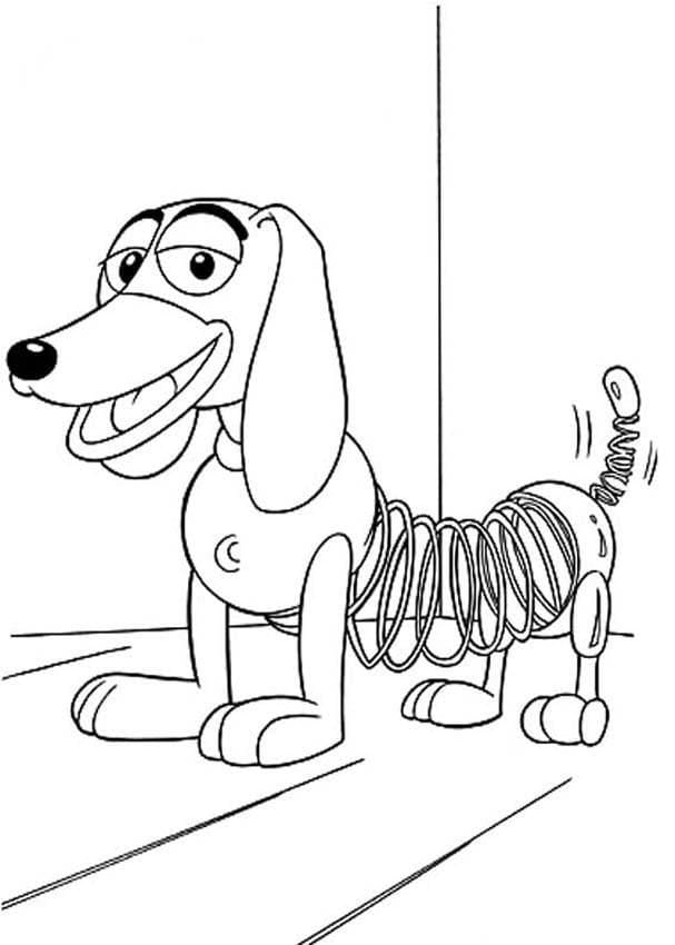 Morsom Slinky Hund fargeleggingsside
