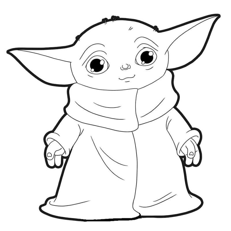 Nydelig Baby Yoda fargelegging