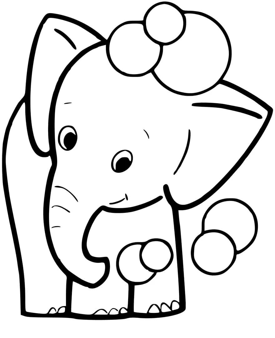 Nydelig Elefant fargeleggingsside