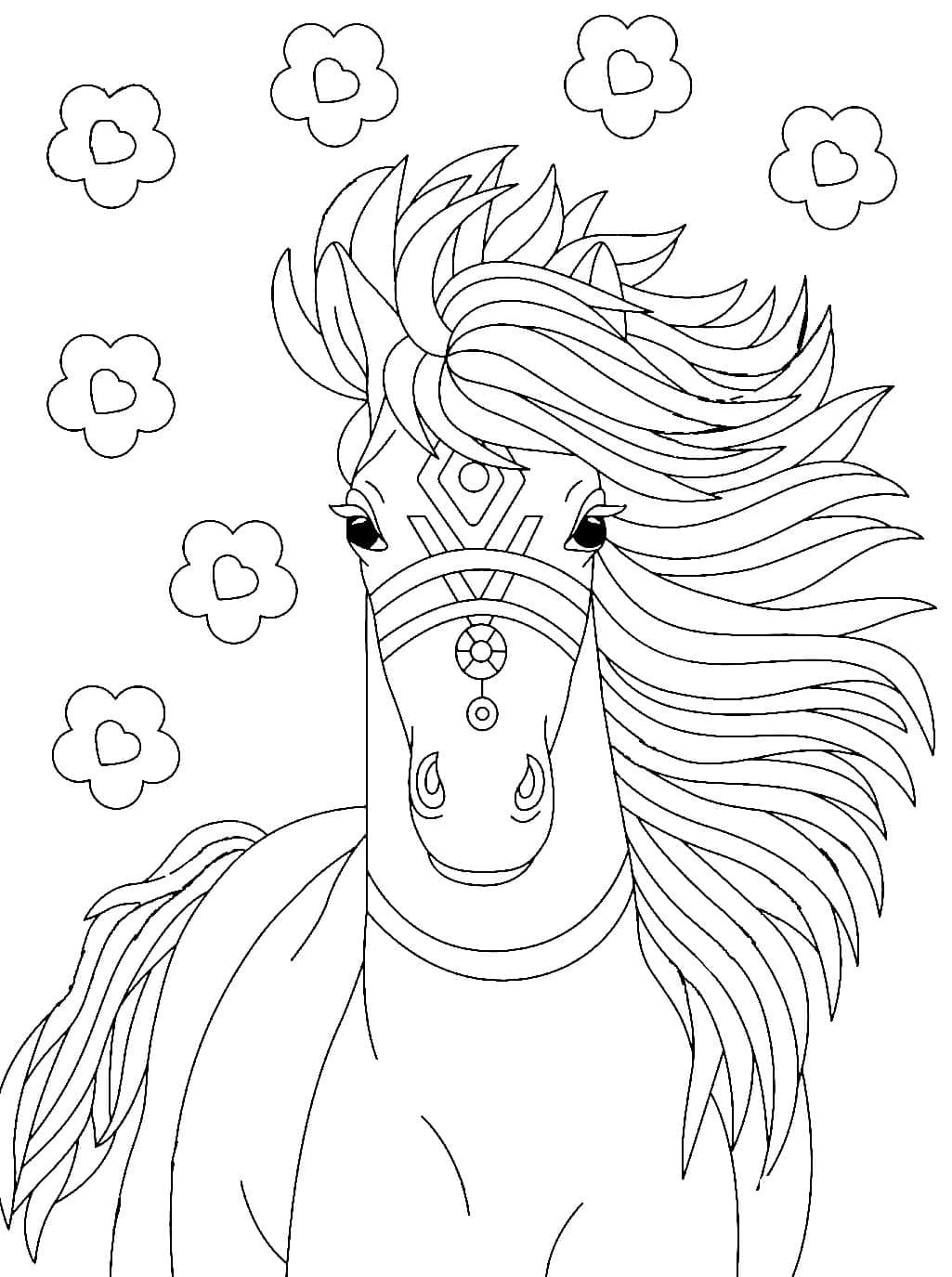 Portrett Av Utrolig Hest fargeleggingsside
