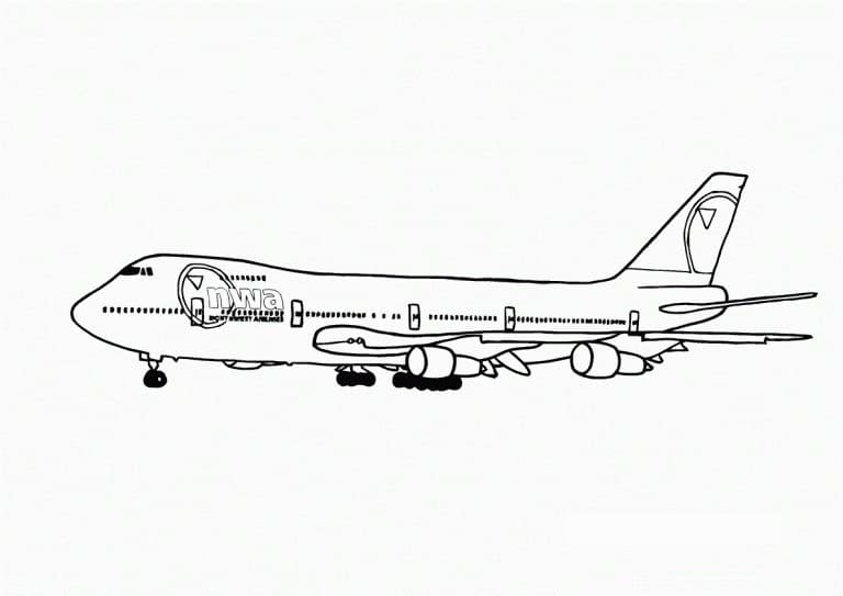 Printable An Airplane fargeleggingsside