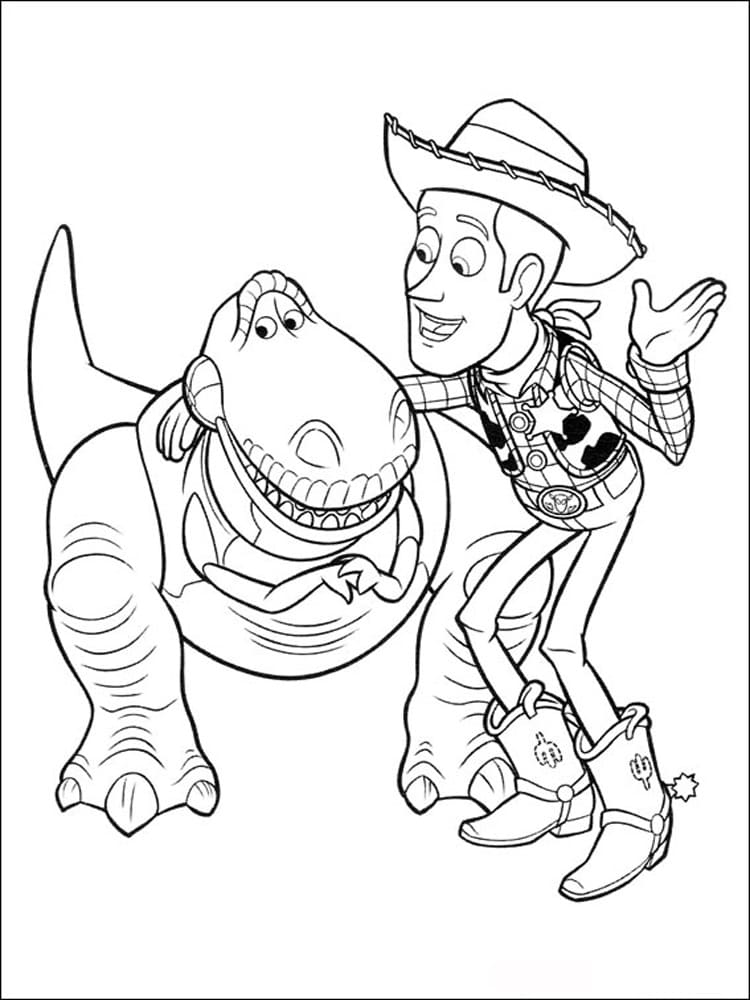 Rex Og Woody fargeleggingsside