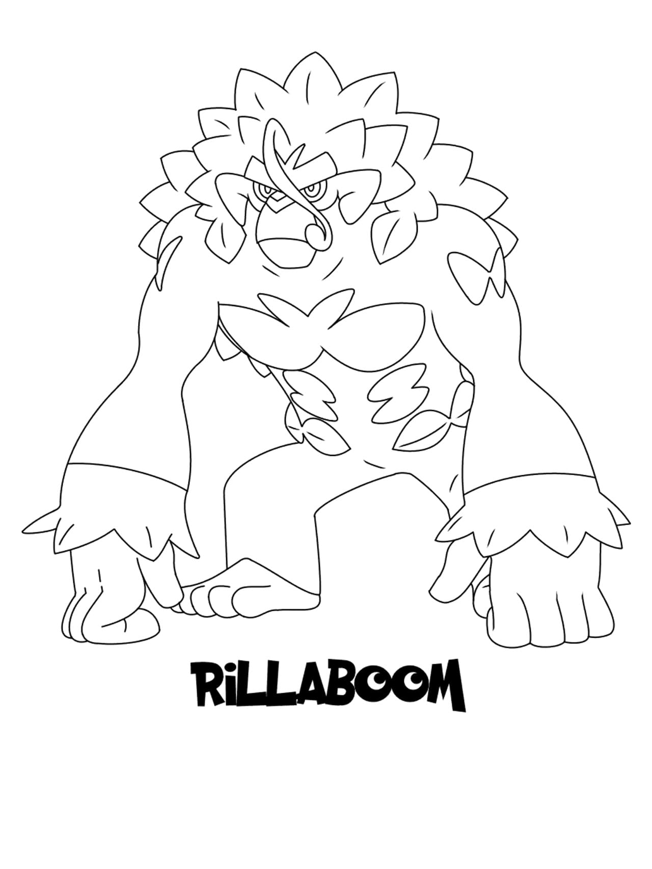 Rillaboom Pokemon fargelegging