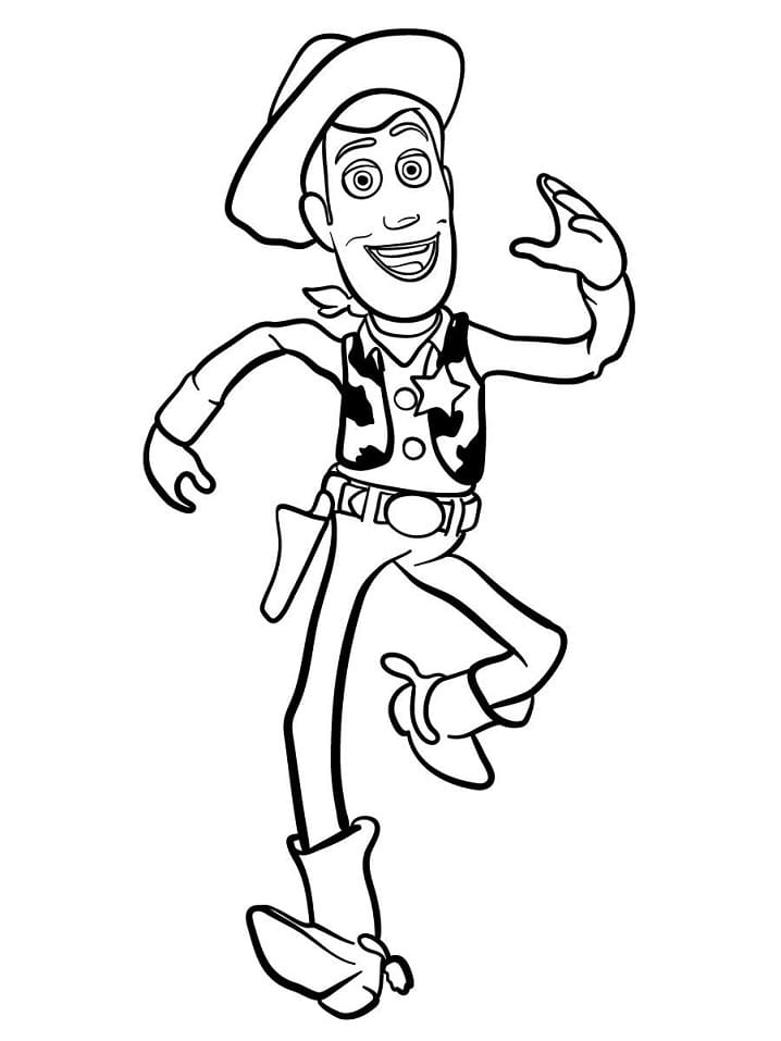 Sheriff Woody Løper fargeleggingsside