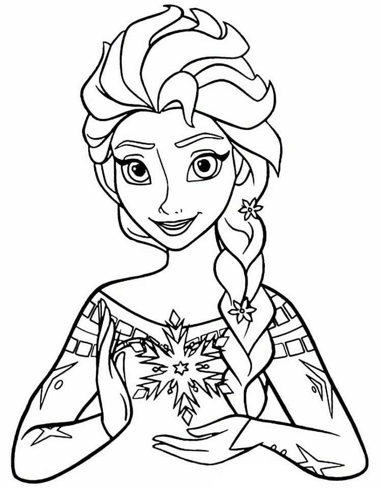 Smilende Elsa fargelegging