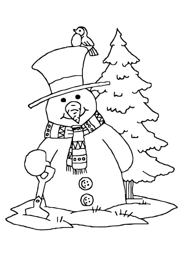 Snømann Og Juletre fargelegging